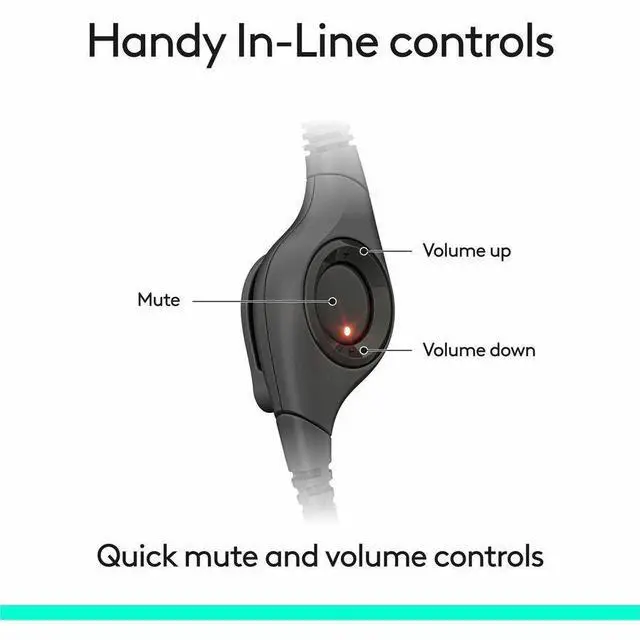 Alt view image 6 of 7 - Logitech H390 USB Type C Noise Cancelling Computer Headset - Black