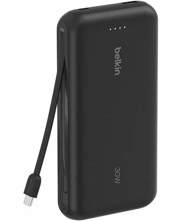 Alt view image 4 of 7 - Belkin BoostCharge Power Bank 20K With Integrated Cable - For Smartphone, iPhone, Tablet PC, iPad mini, iPad, iPad Pro - 20000 mAh - USB Type-C Connector - 2 x USB - Black