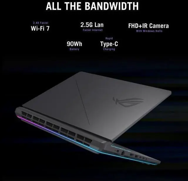 Alt view image 7 of 8 - ASUS ROG Strix G16 16" FHD+ WUXGA 165Hz IPS Gaming Notebook Intel Core i5-13450HX 16GB RAM 1TB SSD NVIDIA GeForce RTX 5050 Eclipse Gray