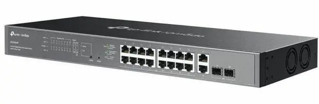 Alt view image 3 of 7 - TP-Link Omada 20-Port Gigabit Easy Managed Switch with 16-Port PoE+ - 18 Ports - Manageable - Gigabit Ethernet - 10/100/1000Base-T, 1000Base-X - 2 Layer Supported - 2 SFP Slots - 289.70 W Power Consum