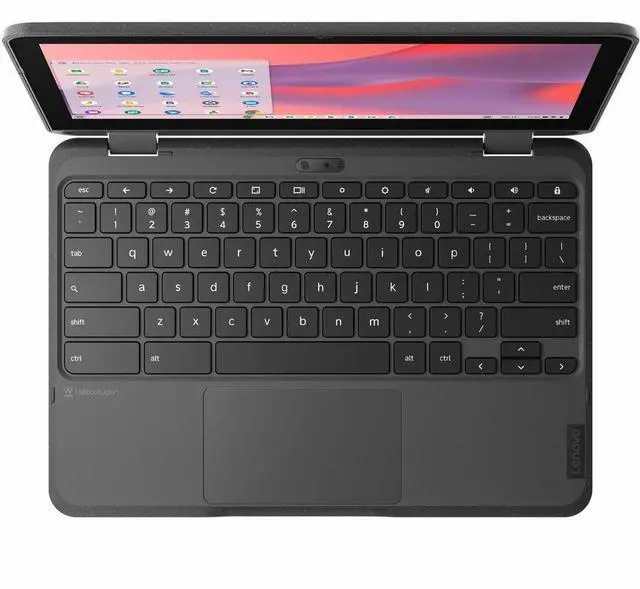 Alt view image 5 of 7 - Lenovo 500e Chromebook Gen 4s 11.6" Touchscreen Chromebook - Intel N-Series N250 - 8GB - 64GB Flash Memory - Gray - ChromeOS - Webcam - IEEE 802.11ax Wireless 83N80001US