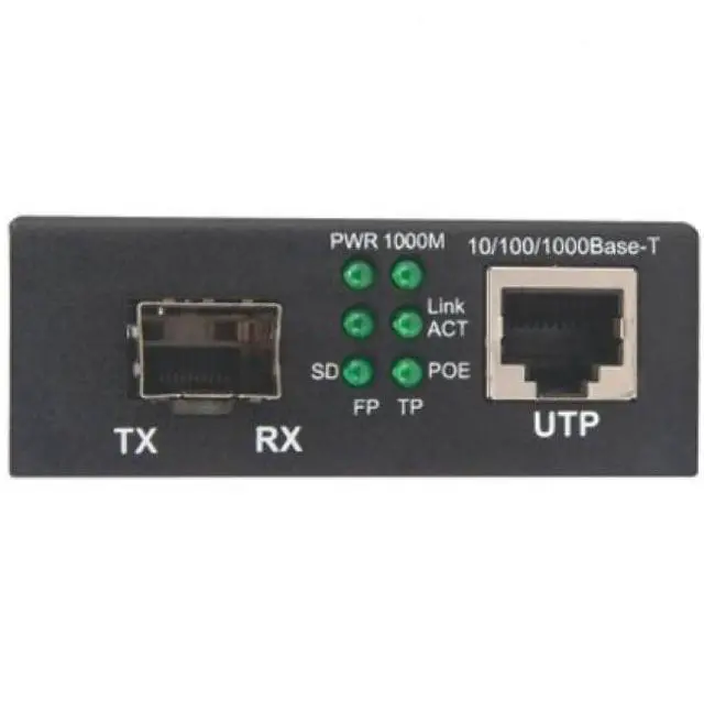 Alt view image 8 of 11 - Intellinet Gigabit PoE+ Media Converter, 1 x 10/100/1000Base-T RJ45 Port to 1 x SFP Port, PoE+ Injector