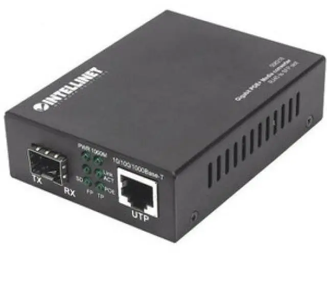 Alt view image 7 of 11 - Intellinet Gigabit PoE+ Media Converter, 1 x 10/100/1000Base-T RJ45 Port to 1 x SFP Port, PoE+ Injector