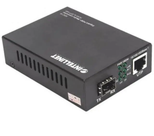 Alt view image 11 of 11 - Intellinet Gigabit PoE+ Media Converter, 1 x 10/100/1000Base-T RJ45 Port to 1 x SFP Port, PoE+ Injector