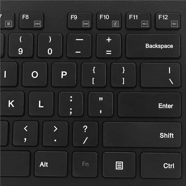 Alt view image 4 of 8 - Adesso 2.4Ghz Wireless Scissor Switch Desktop Keyboard - Wireless Connectivity - RF - 30 ft - 2.40 GHz - USB Type A Interface - 104 Key(s) - 7 Hot Key(s) - Multimedia, Internet, Play/Pause, Stop, Next
