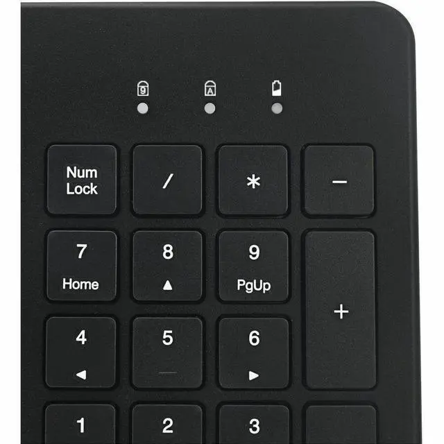 Alt view image 5 of 8 - Adesso 2.4Ghz Wireless Scissor Switch Desktop Keyboard - Wireless Connectivity - RF - 30 ft - 2.40 GHz - USB Type A Interface - 104 Key(s) - 7 Hot Key(s) - Multimedia, Internet, Play/Pause, Stop, Next