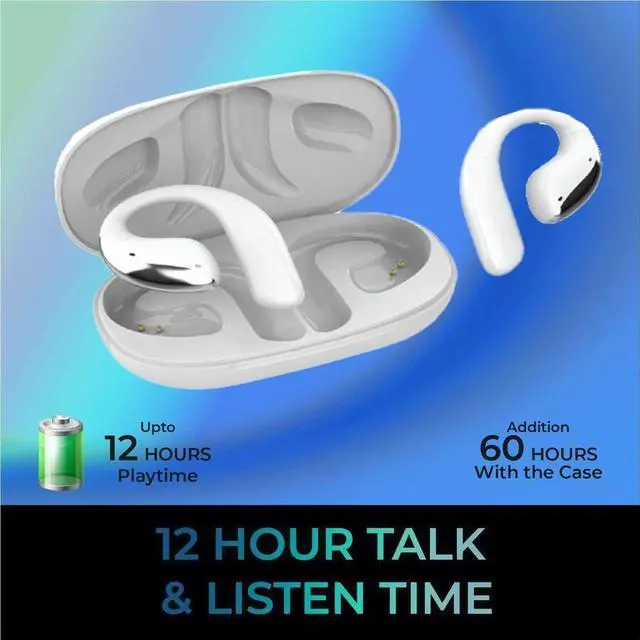 Alt view image 4 of 14 - Adesso XTREAM T6 Open-Ear Bluetooth Earbuds with Charging Case XTREAMT6