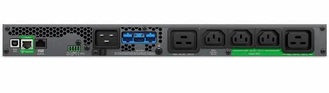 Alt view image 2 of 7 - APC Smart-UPS Ultra On-Line, 3000VA, Lithium-ion, Rack/Tower 1U, 208/230V, 3x C13, 2x C19 IEC outlets, Network Card, Extended runtime, W/rail kit - 1U Rack-mountable - 1.50 Hour Recharge - 4.60 Minute