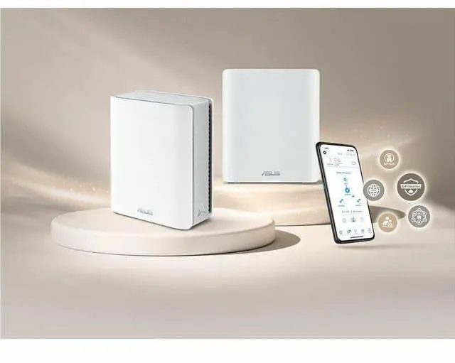 Alt view image 3 of 14 - Asus ZenWiFi BT6 BT6(W-3-PK) Wi-Fi 7 IEEE 802.11 a/b/g/n/ac/ax/be Ethernet Wireless Router - Tri Band - 2.40 GHz ISM Band - 6 GHz UNII Band - 7 x Antenna(7 x Internal) - 1.18 GB/s Wireless Speed - 3 x