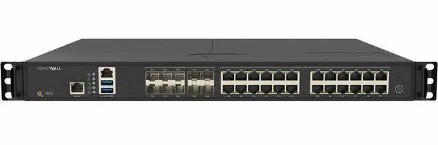 Main image of SonicWall NSa 3800 Network Security/Firewall Appliance - Centralized Management - 24 Port - 1000Base-T, 10GBase-X - 10 Gigabit Ethernet - 12 Gbit/s Firewall Throughput - TLS, TLS 1.3, SSL, DES, 3DES,