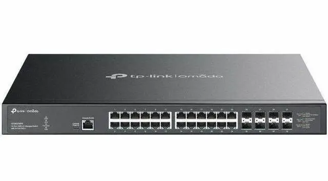 Main image of TP-Link Omada 32-Port 10GE L2+ Managed Switch with 24-Port PoE++ - 24 Ports - Manageable - 10 Gigabit Ethernet - 10GBase-T, 10GBase-X - 2 Layer Supported - 1010.20 W Power Consumption - 770 W PoE Budg