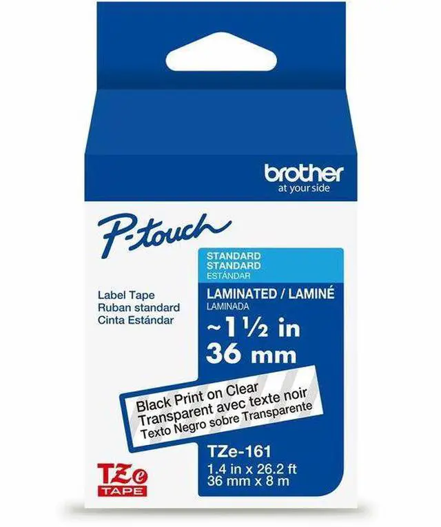 Main image of Brother P-touch TZe Laminated Label Tape - - DiameterTape - Clear - Laminated - Temperature Resistant, Easy to Read, Peeling Resistant, Fade Resistant, Long Lasting, Customizable - 26.20 ft Roll Lengt