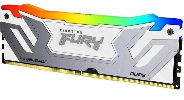 Alt view image 3 of 10 - Kingston FURY Renegade RAM Module - 24 GB - RGB - DDR5-8800/PC-70400 DDR5 SDRAM - 8800 MHz Single-rank Memory - CL42 - 1.40 V - On-die ECC - Unbuffered - 288-pin - CUDIMM - Lifetime Warranty
