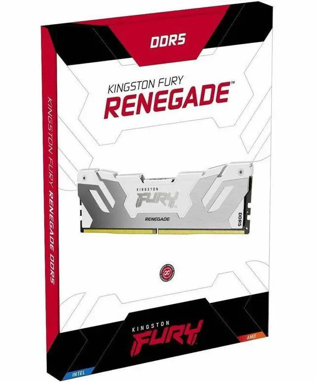 Alt view image 3 of 9 - Kingston FURY Renegade RAM Module - 24 GB - DDR5-8000/PC5-64000 DDR5 SDRAM - 8000 MHz Single-rank Memory - CL38 - 1.40 V - On-die ECC - 288-pin - DIMM - Lifetime Warranty