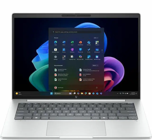 Alt view image 2 of 8 - HP EliteBook 8 G1i 14" Touchscreen Notebook - WUXGA - Intel Core Ultra 7 268V - vPro Technology - 32 GB - 1 TB SSD - English Keyboard - Glacier Silver Aluminum - Intel Chip - 1920 x 1200 - Window