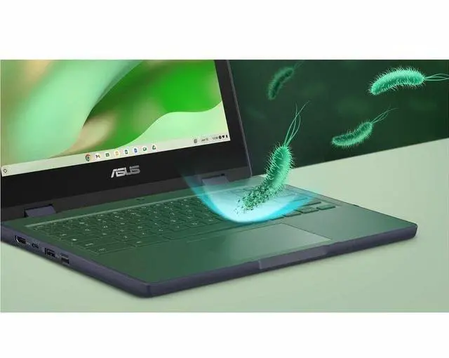 Alt view image 5 of 8 - Asus Chromebook CR11 Flip CR1104F CR1104FTA-YZ42T 11.6" Touchscreen Rugged Convertible 2 in 1 Chromebook - HD - Intel N-Series N150 - 4 GB - 32 GB Flash Memory - Mineral Gray - Intel Chip - 1366
