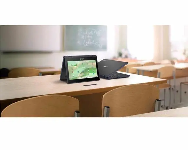 Alt view image 6 of 8 - Asus Chromebook CR11 Flip CR1104F CR1104FTA-YZ42T 11.6" Touchscreen Rugged Convertible 2 in 1 Chromebook - HD - Intel N-Series N150 - 4 GB - 32 GB Flash Memory - Mineral Gray - Intel Chip - 1366