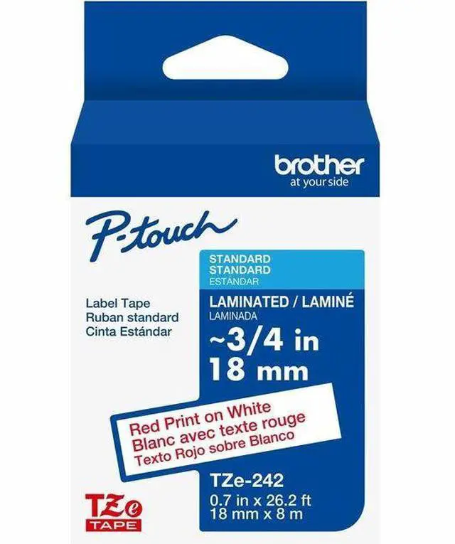 Main image of Brother P-touch TZe Laminated Label Tape - - DiameterTape - White - Laminated - Easy to Read, Temperature Resistant, Customizable, Long Lasting, Peeling Resistant, Fade Resistant - 26.20 ft Roll Lengt