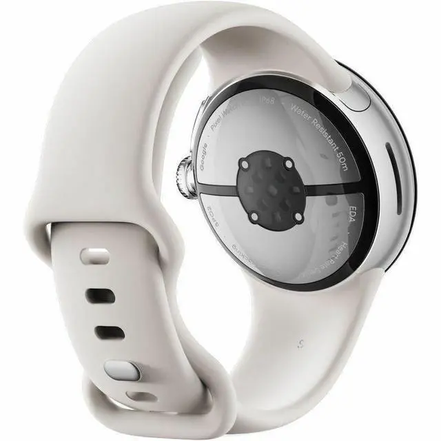 Alt view image 15 of 20 - Google Pixel Watch 2 - Android Smartwatch with Fitbit Activity Tracking - Heart Rate Tracking Watch - WiFi, Silver Case - Porcelain Band