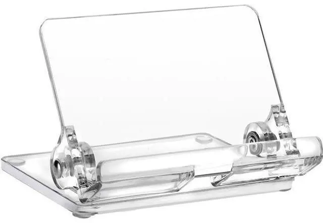 Main image of Kantek Mobile Phone Stand - Portrait, Landscape - Acrylic - Clear - Adjustable Angle, Foldable, Non-skid Feet - 1 Each
