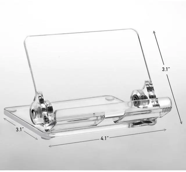 Alt view image 3 of 13 - Kantek Mobile Phone Stand - Portrait, Landscape - Acrylic - Clear - Adjustable Angle, Foldable, Non-skid Feet - 1 Each