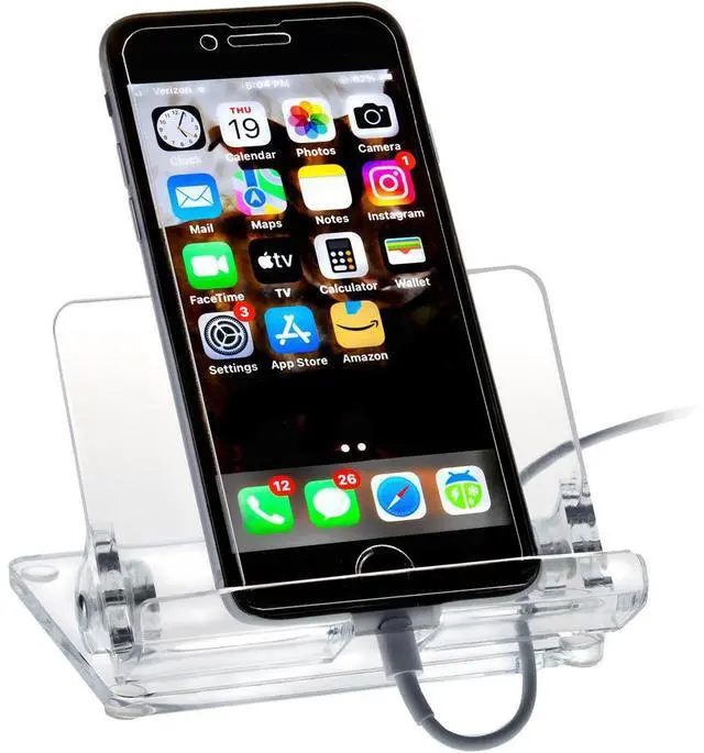 Alt view image 5 of 13 - Kantek Mobile Phone Stand - Portrait, Landscape - Acrylic - Clear - Adjustable Angle, Foldable, Non-skid Feet - 1 Each