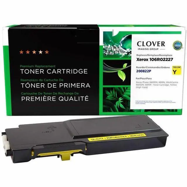 Main image of Clover Imaging Remanufactured High Yield Yellow Toner Cartridge for Xerox 106R02227 - Xerox Phaser 6600DN, 6600N; WorkCentre 6605DN, 6605N - Toner Cartridge, Yellow (High Yield)