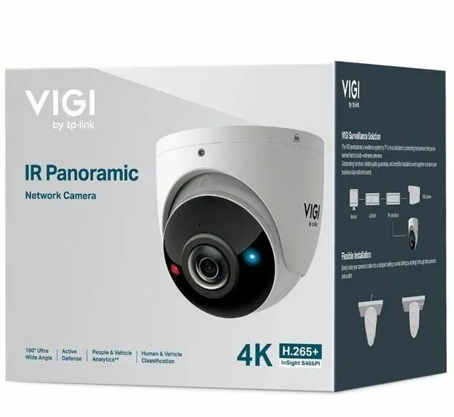 Alt view image 2 of 6 - VIGI InSight S485PI 8 Megapixel 4K Network Camera - Color - Turret - 65.62 ft Infrared Night Vision - H.265+, H.265, H.264, H.264+, H.264H, H.265M - 3840 x 2160 - 1.65 mm Fixed Lens - 30 fps - CMOS -