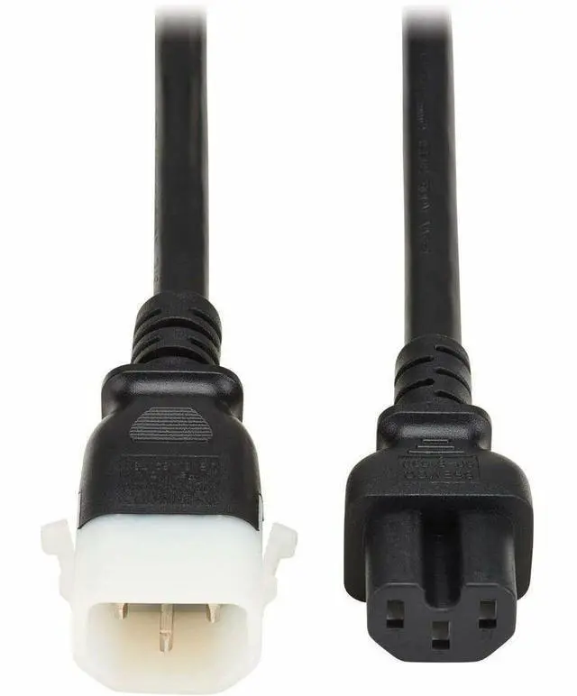 Alt view image 3 of 8 - Eaton Tripp Lite Series PDU Power Cord C15 to P-Lock C14 - Heavy-Duty - 15A  250V - 14 AWG - 3 ft. (0.9 m)  - Black  P018-E03
