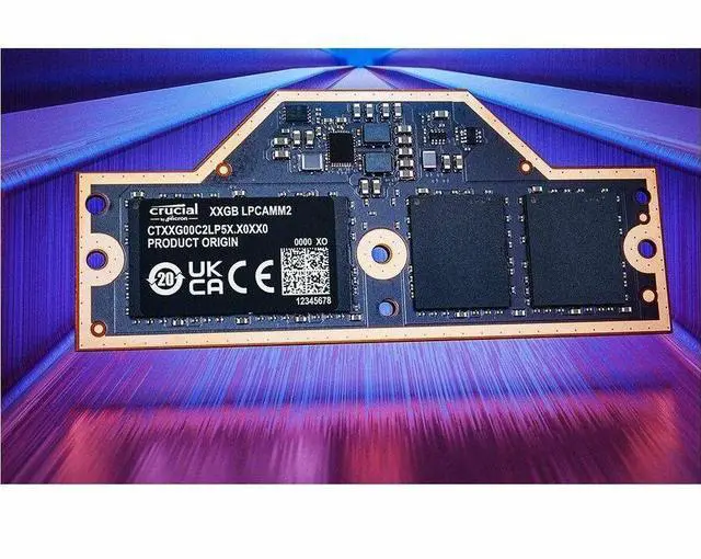 Alt view image 2 of 5 - Crucial 64GB LPCAMM2 LPDDR5X- 7500 Memory For Notebook - DDR5-7500/PC5-60000 LPDDR5X - 7500 MHz - 1.05 V - Unbuffered - 644-pin - LPCAMM2