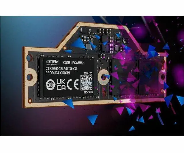 Alt view image 5 of 5 - Crucial 64GB LPCAMM2 LPDDR5X- 7500 Memory For Notebook - DDR5-7500/PC5-60000 LPDDR5X - 7500 MHz - 1.05 V - Unbuffered - 644-pin - LPCAMM2