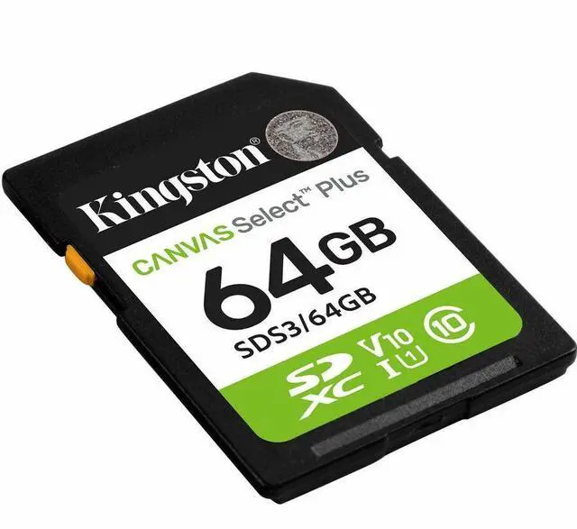 Alt view image 3 of 3 - Kingston Canvas Select Plus 64 GB Class 10/UHS-I (U1) V10 SDXC - 100 MB/s Read