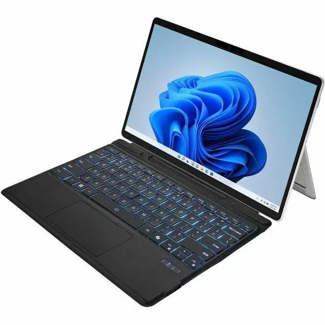 Alt view image 4 of 15 - Adesso Portable Keyboard/Cover Case for 13" Microsoft Surface Pro 8, Surface Pro 9 Tablet - English (US) Keyboard - Aluminum Body