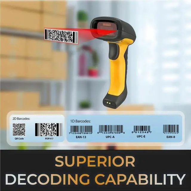 Alt view image 8 of 8 - Adesso Bluetooth & 2.4Ghz Wireless Waterproof 2D Barcode Scanner Nuscan5200 - 18" Scan Distance - 1D, 2D - LED - CMOS - Bi-directional - Bluetooth, Radio Frequency - USB - IP67