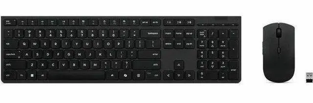 Main image of Lenovo Professional Wireless Rechargeable Combo Keyboard and Mouse -US English - USB Type A Scissors Wireless Bluetooth/RF 2.40 GHz Keyboard - English (US) - Gray - USB Type A Wireless Bluetooth/RF Mo