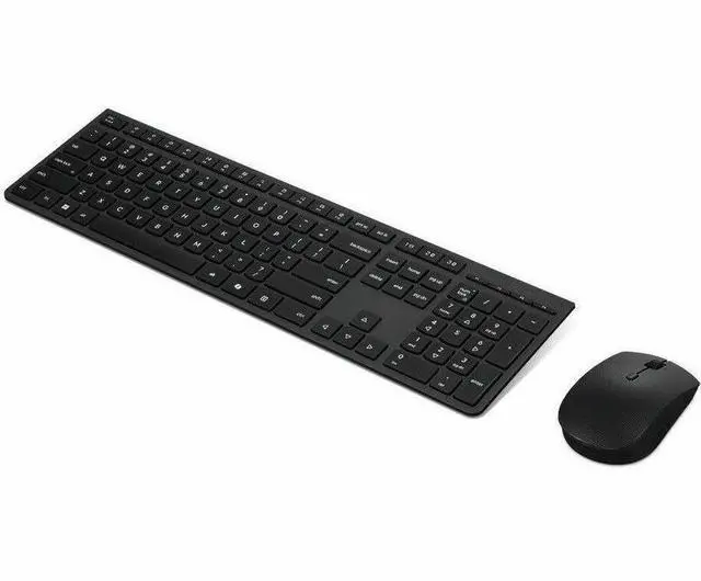 Alt view image 4 of 6 - Lenovo Professional Wireless Rechargeable Combo Keyboard and Mouse -US English - USB Type A Scissors Wireless Bluetooth/RF 2.40 GHz Keyboard - English (US) - Gray - USB Type A Wireless Bluetooth/RF Mo