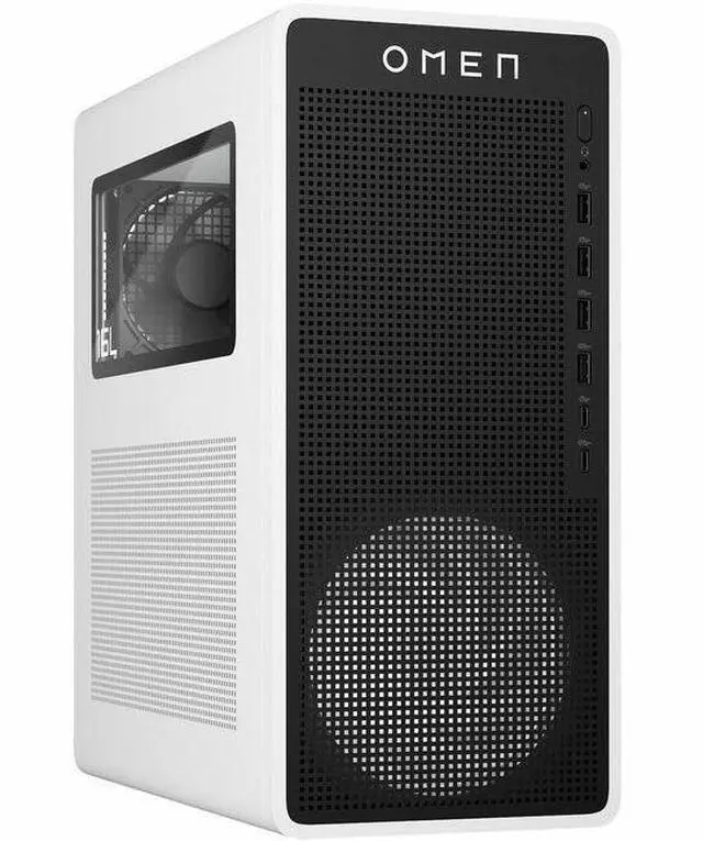 Alt view image 12 of 15 - HP OMEN 16L TG03-0010 Gaming Desktop Computer, AMD Ryzen 5 8400F 4.2GHz, 8GB RAM, 512GB SSD, NVIDIA GeForce RTX 3050 8GB, Windows 11 Home, Snow White