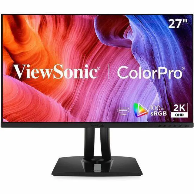 Alt view image 7 of 13 - ViewSonic VP2756A-2K 27 Inch IPS QHD 1440p Monitor with Advanced Ergonomics, 100% sRGB Rec 709, Pantone Validated, 90W USB C, HDMI, USB, and DisplayPort Inputs for Home and Office