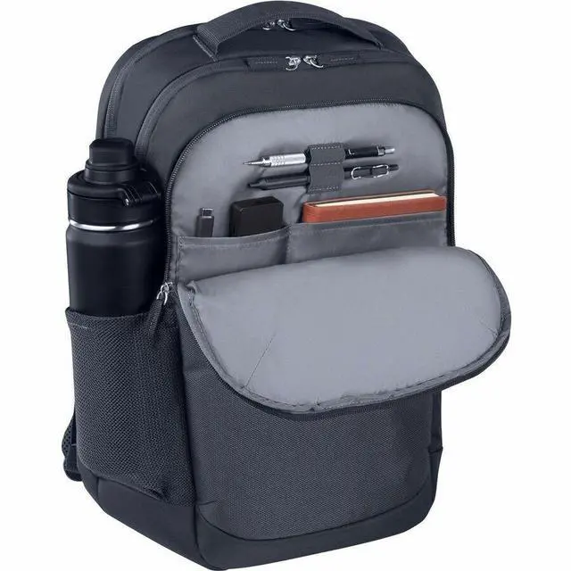 Alt view image 2 of 8 - HP Everyday Carrying Case (Backpack) for 16" Notebook - Odyssey Gray - Bump Resistant, Scratch Resistant, Water Resistant - Plastic, 600D Polyester Body - Shoulder Strap, Trolley Strap - 17.3
