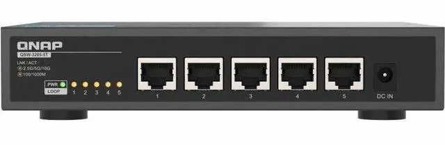 Alt view image 3 of 7 - QNAP QSW-3205-5T Ethernet Switch - 5 Ports - 10 Gigabit Ethernet - 10GBase-T - 2 Layer Supported - 36 W Power Consumption - Twisted Pair - Desktop, Compact - 2 Year Limited Warranty