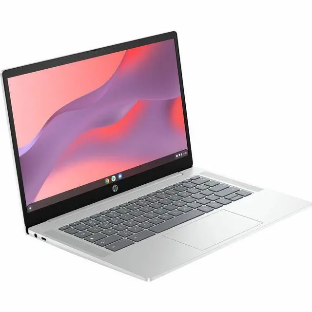Alt view image 9 of 13 - HP Chromebook 14a-nf0010nr 14" HD Laptop, Intel N100 0.8GHz, 4GB RAM, 64GB eMMC, ChromeOS, Sky Black