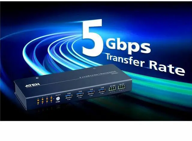 Alt view image 6 of 8 - ATEN 8 x 4 USB 3.2 Gen 1 Sharing Switch - 8 Computer(s) - 12 x USB - Wall Mountable