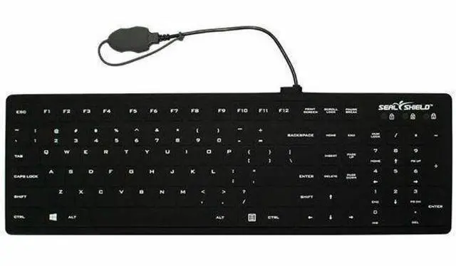 Main image of Seal Shield Seal Silk Pro SK104 Keyboard - Cable Connectivity - USB Interface - Windows 11 - PC - Mechanical Keyswitch - Black