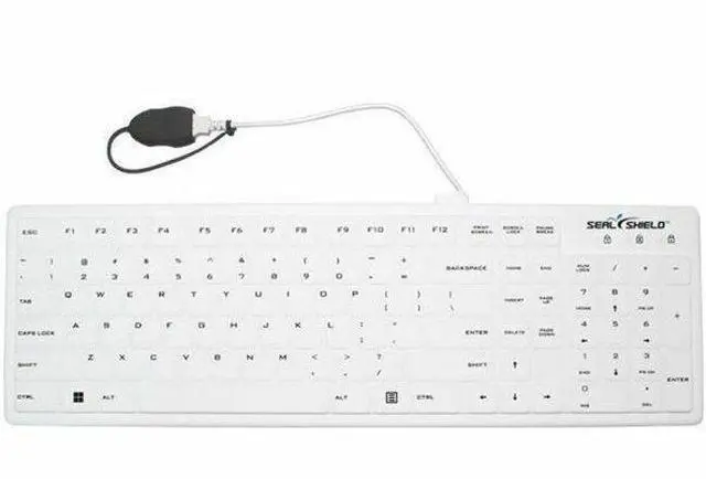 Main image of Seal Shield Seal Silk Pro SWK104 Keyboard - Cable Connectivity - USB Interface - Windows 11 - PC - Mechanical Keyswitch - White
