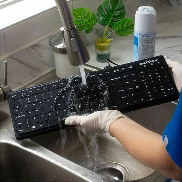 Alt view image 2 of 3 - Seal Shield Seal Silk Pro SK104 Keyboard - Cable Connectivity - USB Interface - Windows 11 - PC - Mechanical Keyswitch - Black