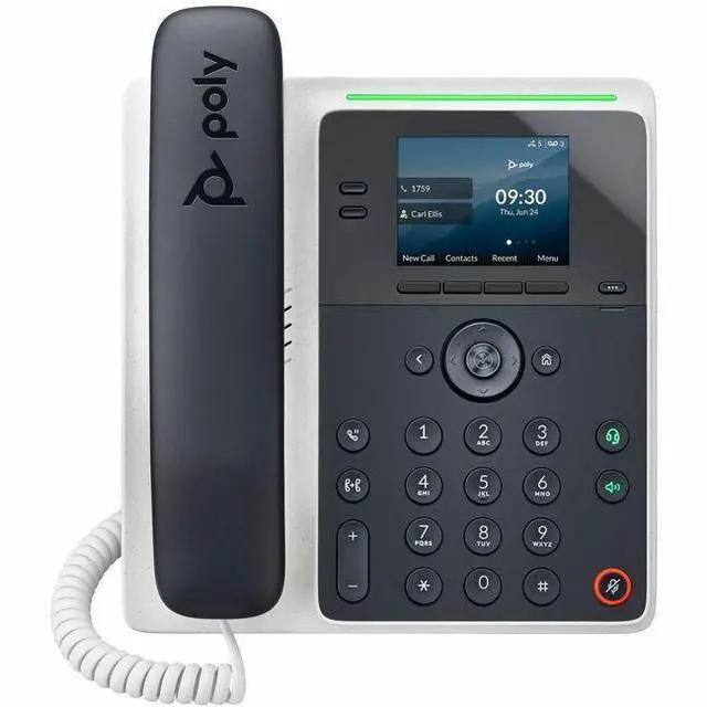 Main image of Poly Edge E100 IP Phone and PoE-enabled GSA/TAA - 8 x Total Line - VoIP - 2.8" LCD - 2 x Network (RJ-45) - PoE Ports