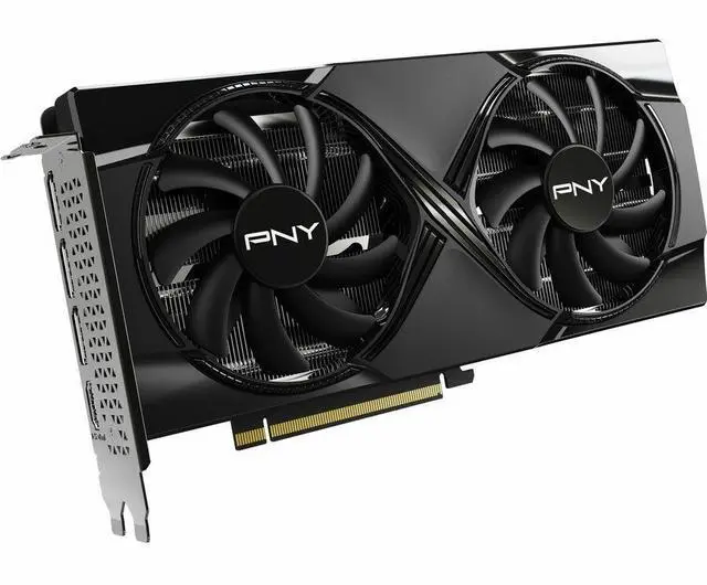 Alt view image 3 of 11 - PNY GeForce RTX 5060 Ti 16GB Dual Fan GPU - NVIDIA Blackwell Architecture, 16 GB GDDR7, 2572 MHz Boost Clock, 448 GB/s Memory Bandwidth, 128-bit Memory Interface, 180W Max Power Consumption