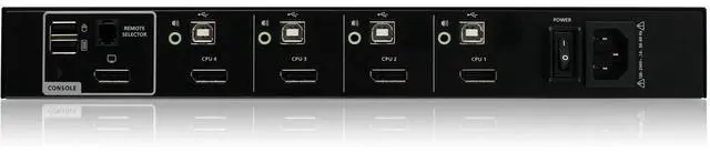 Alt view image 2 of 7 - IOGEAR 4-Port Single View DisplayPort KVM Switch w/Audio - 4 Computers - 1 Local User - 3840 x 2160 - 50 Hz, 60 Hz - 6x USB - 5x DisplayPort GCS1414TAA4