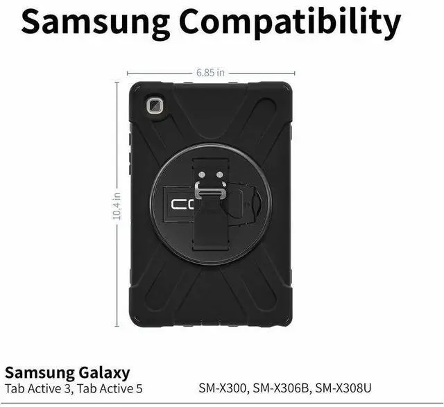 Alt view image 11 of 13 - Codi Rugged Rugged Carry Case for 10.4" Samsung Galaxy Tab A7 Tablet Black
