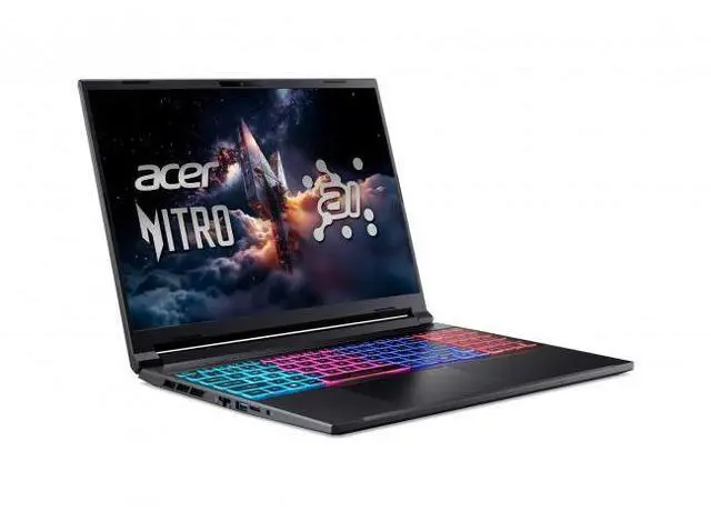 Alt view image 2 of 7 - Acer Nitro V 16" WQXGA IPS 180Hz Gaming Notebook AMD Ryzen 7 260 16GB DDR5 RAM 1TB SSD NVIDIA GeForce RTX 5070 Obsidian Black